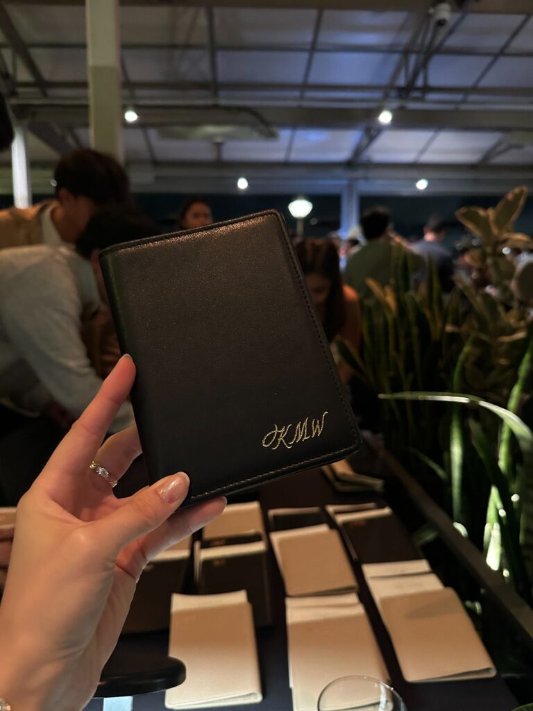 Leather embossed passport covers with gold foiled initials.