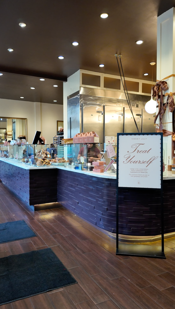 Sweet July pop-up launch event at b. patisserie in San Francisco.